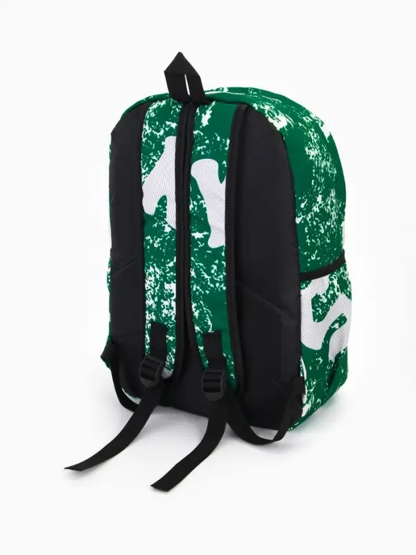 Рюкзак молодёжный на молнии, с карманами, размер 30&times;13&times;42 см, зелёный