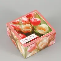 Коробка подарочная складная Present with love, 15&times;15&times;7 см