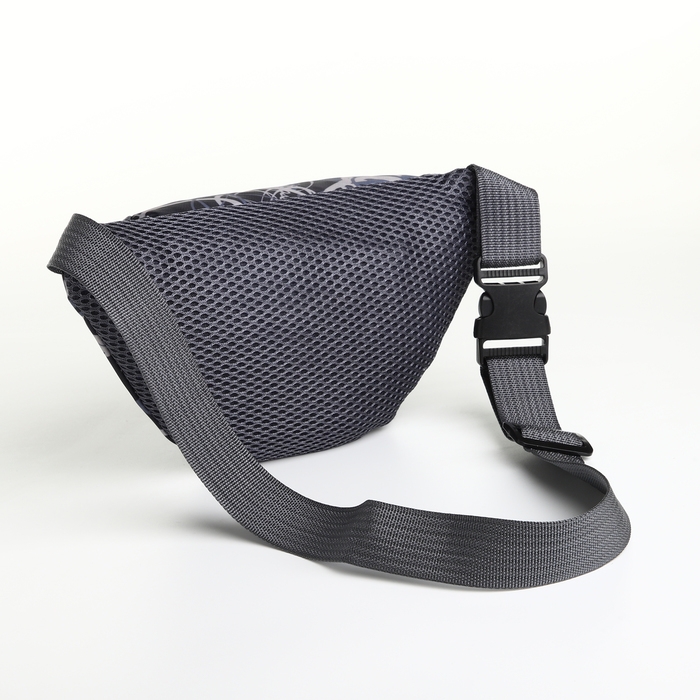 Сумка поясная детская на молнии, цвет чёрный