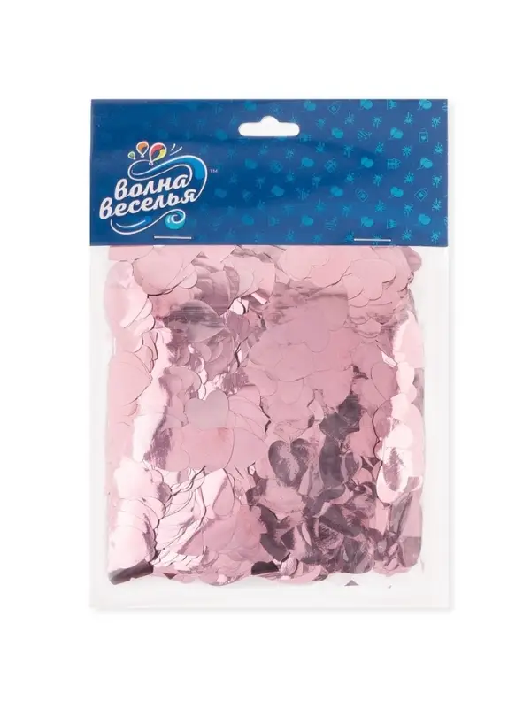 Конфетти «Сердце» светло-розовые, металлик, 1.5 см, 50 г Конфетти «Сердце» светло-розовые, металлик, 1.5 см, 50 г