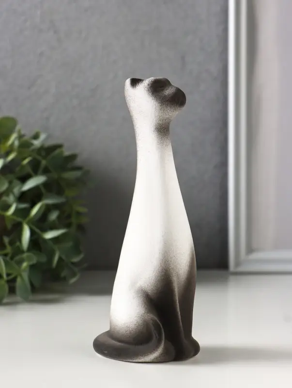 Фигурка керамика &laquo;Кот Египетский&raquo;, 15.5 см, белый с чёрным