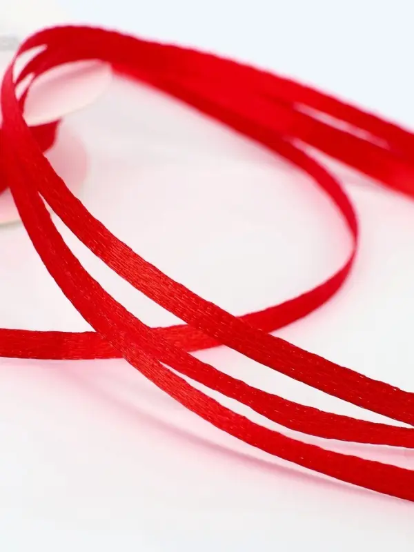 Лента атласная, 3 мм, 45±1 м, красная №26 Лента атласная, 3 мм, 45±1 м, красная №26