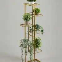 Подставка для цветов Greengo, 7 полок, 43&times;22&times;126 см, напольная, металл, цвет золотой