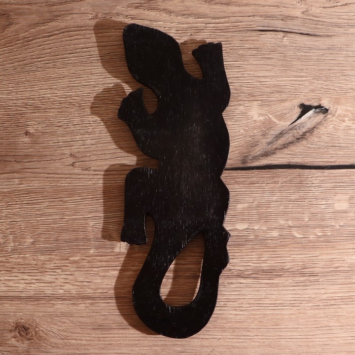 Панно дерево  Панно дерево "Геккон цветная абстракция" 30 см, МИКС