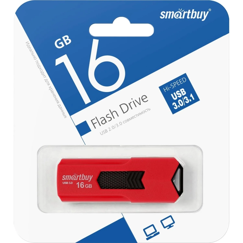 Флеш-память Smartbuy UFD 3.0/3.1 16GB STREAM Red (SB16GBST-R3)