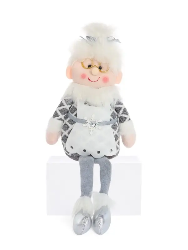 Игрушка мягкая &laquo;Бабушка Мороз в костюме с ремешком&raquo; 15&times;39 см, серая