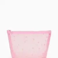 Косметичка дор Сердца, сетка 17*6,5*13,5, отд на молнии, розовый Косметичка дор Сердца, сетка 17*6,5*13,5, отд на молнии, розовый