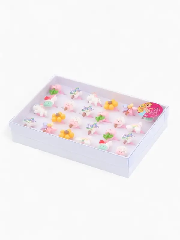 Кольцо «Выбражулька» единорог, сладости, форма МИКС, цветное, безразмерное Кольцо «Выбражулька» единорог, сладости, форма МИКС, цветное, безразмерное