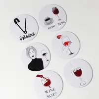 Зеркало карманное WINE NOT, d=7.5 см, рисунок МИКС