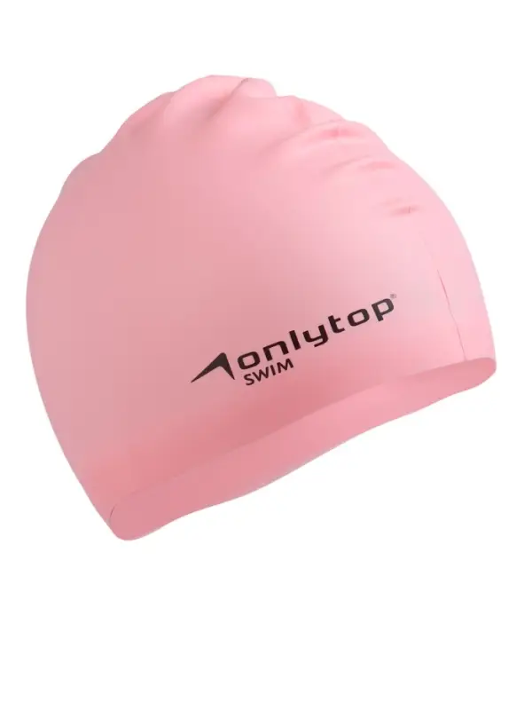 Шапочка для плавания взрослая ONLYTOP, силиконовая, 46 г, обхват 54-60 см, розовая
