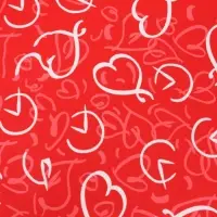 Пленка для цветов, "Сердца", красная, 57х57 см