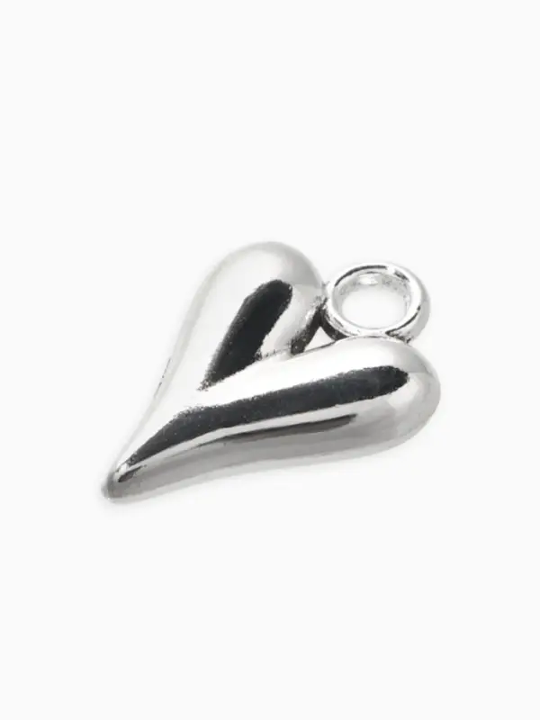 Подвеска "Сердце тренд", 1,1*1,6 см, цвет серебро