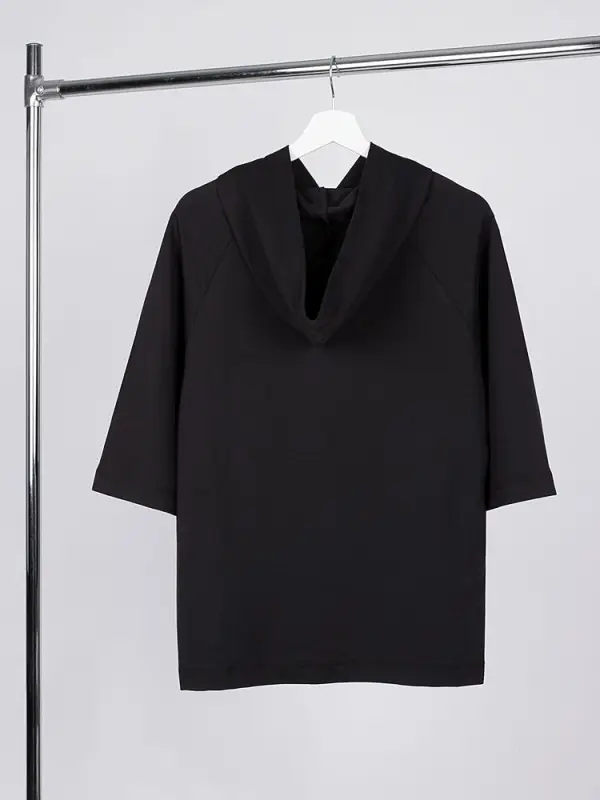 Футболка оверсайз унисекс с капюшоном Neofit, черная, размер XS/S Футболка оверсайз унисекс с капюшоном Neofit, черная, размер XS/S