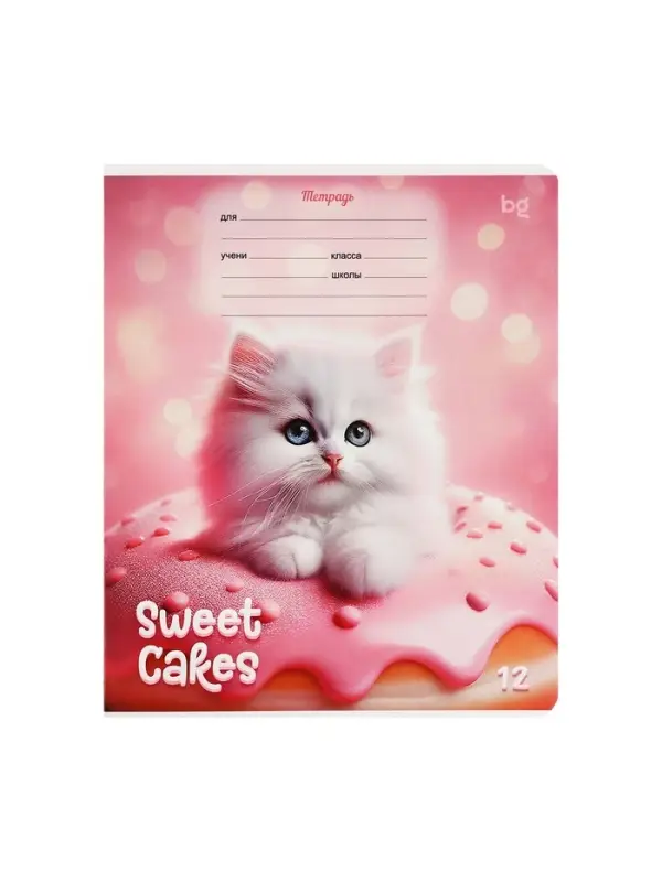 Тетрадь 12 листов в клетку &laquo;Кошечки&raquo;, МИКС