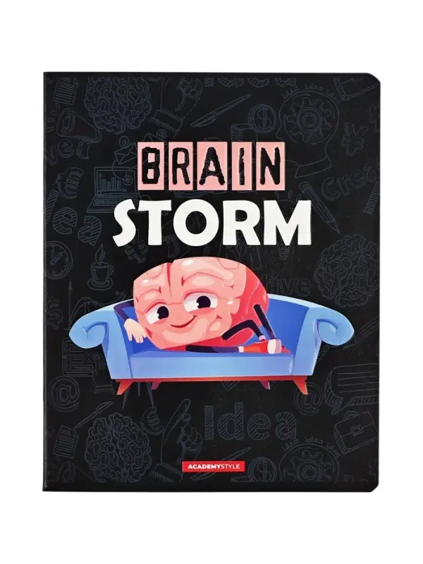 Тетрадь 48 листов, в клетку «Мозговой штурм», мелованный картон, МИКС Тетрадь 48 листов, в клетку «Мозговой штурм», мелованный картон, МИКС