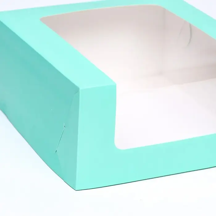 Кондитерская упаковка с окном, мятная, 21×21×10 см Кондитерская упаковка с окном, мятная, 21×21×10 см