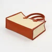 Сумка плетёная на застёжке из пандана, 30&times;10&times;35 см, бежево-коричневая