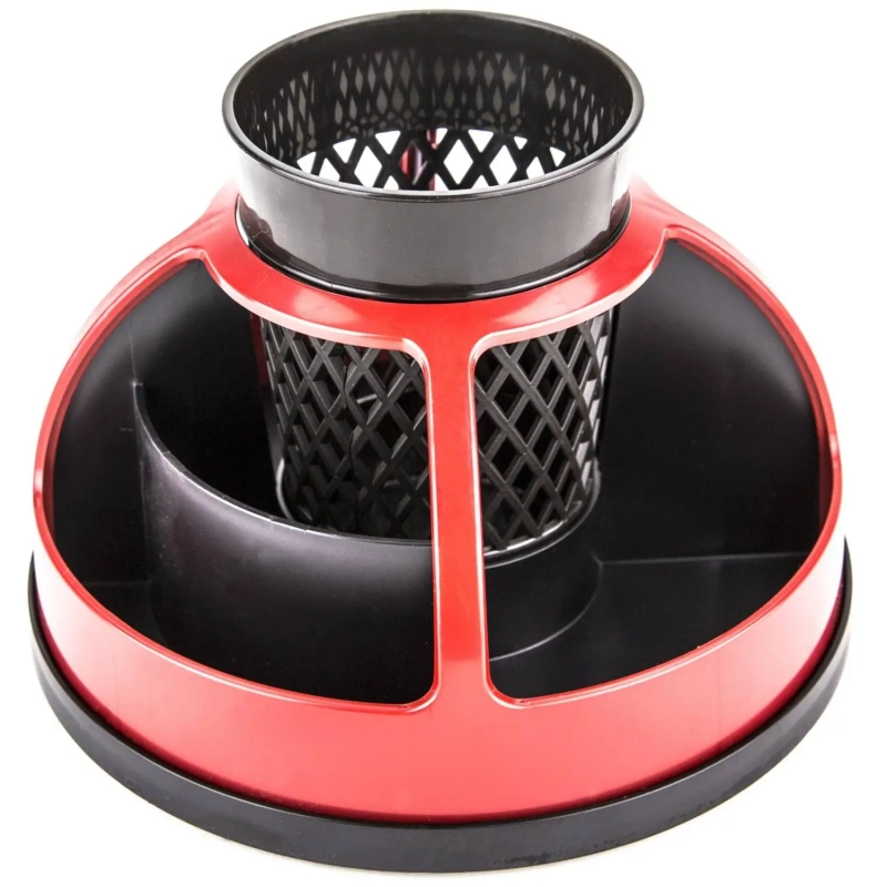 Подставка-органайзер д/канц.мелочей Attache вращ-ся 5отд красный/черный