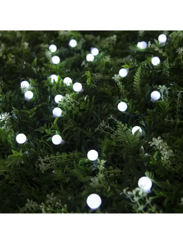Гирлянда &laquo;Нить&raquo;, 4.5 м, уличная, с насадками &laquo;Шарик&raquo;, IP44, 30 LED, 2 режима, солнечная батарея, тёмная нить, свечение белое