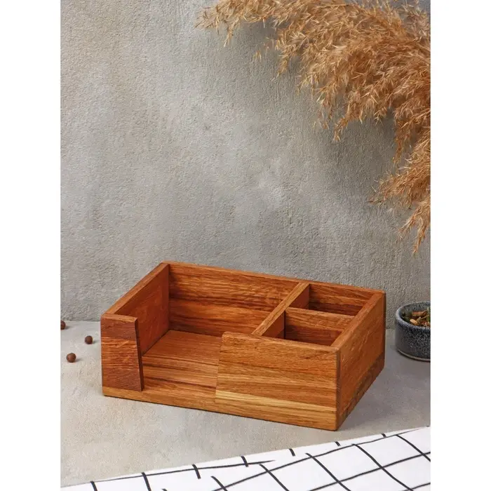 Подставка - салфетница деревянная Adelica, 21.5&times;15&times;7.5 см, дуб