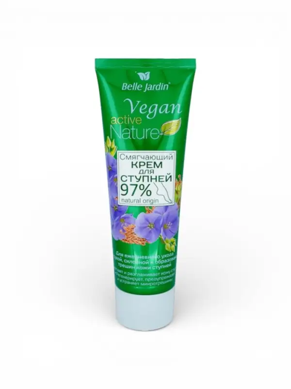 Крем для ступней смягчающий B.J.Active Nature Vegan семена льна + д-пантенол, 85 мл