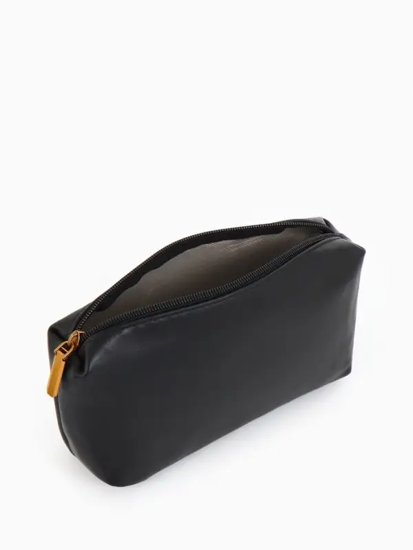 Сумка женская мессенджер TEXTURA на магните, с косметичкой, 28&times;4&times;20 см, чёрная