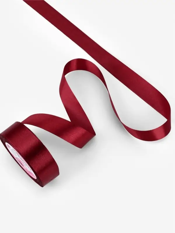 Лента атласная, 25 мм, 23&plusmn;1 м, бордовая №37