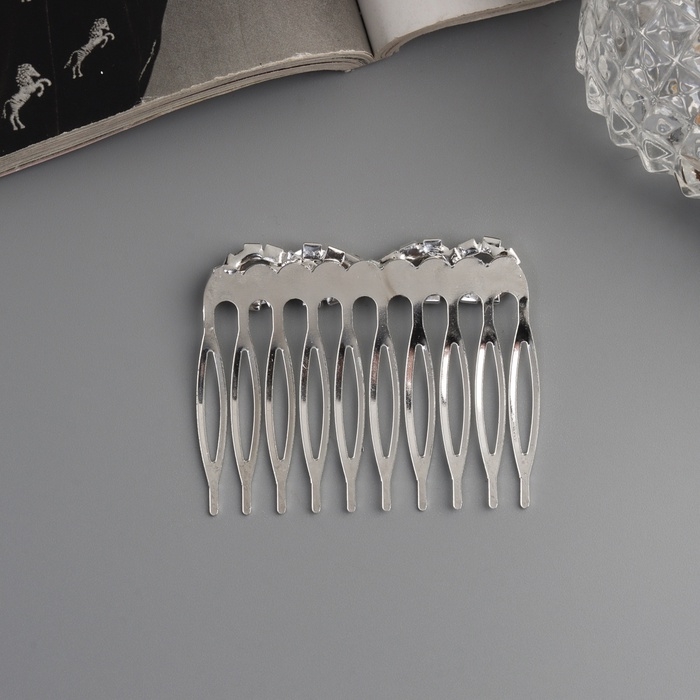 Гребень для волос Гребень для волос "Медея" (набор 2 шт) бант, 5х4 см, серебро