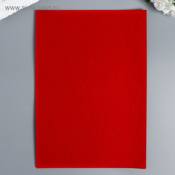 Фетр жесткий 1 мм "Красный" набор 10 листов формат А4