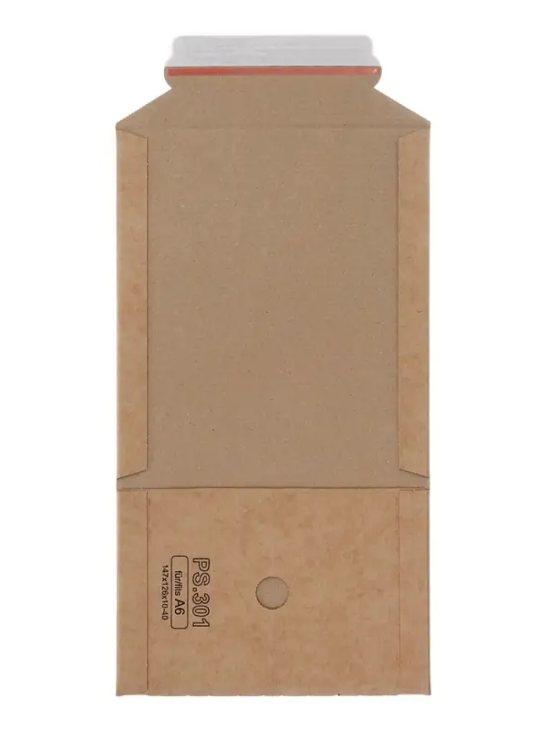 Коробка почтовая А6, 147&times;126&times;10 - 40 мм, гофрокартон, без подсказа, отрывная лента