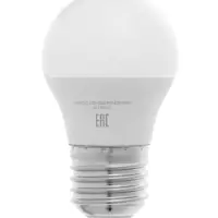 Лампа светодиодная TANGO, G45, 9 Вт, E27, 855 Лм, 6500K, IP20,  свечение холодное белое, матовое сте