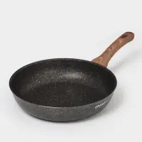Сковорода KUKMARA Granit Ultra original, d=28 см, пластиковая ручка, антипригарное покрытие, литой алюминий, коричневая