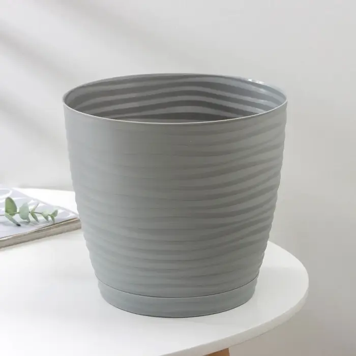 Горшок для цветов с поддоном &laquo;Дюна&raquo;, 5.5 л, пластиковый, серый