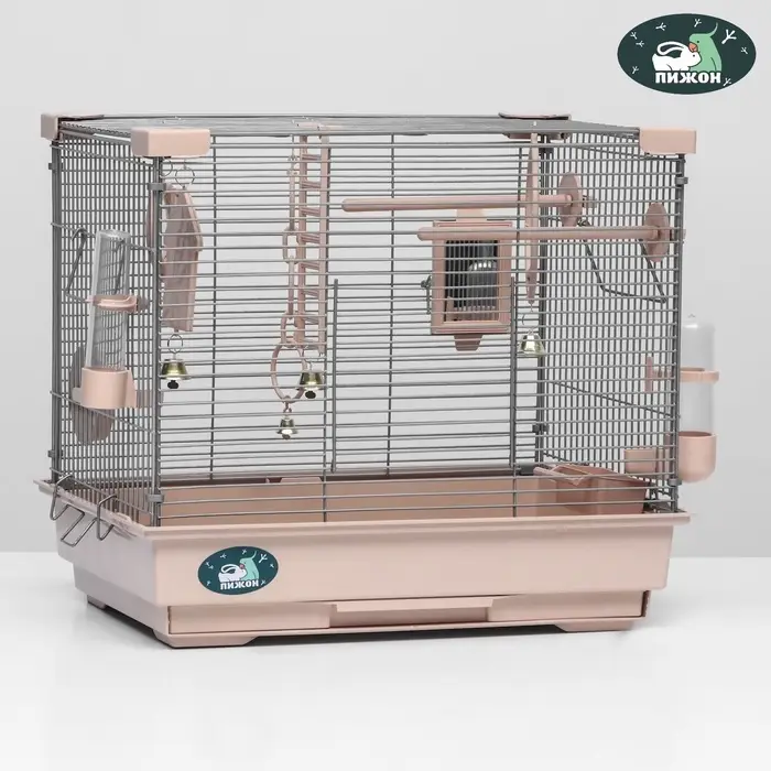 Клетка для птиц &laquo;Пижон&raquo; №100, разборная, 42&times;30&times;37 см, укомплектованная, бежевая