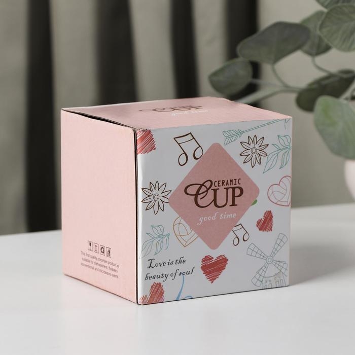 Кружка керамическая с ложкой «Луи», 250 мл, цвет МИКС Кружка керамическая с ложкой «Луи», 250 мл, цвет МИКС