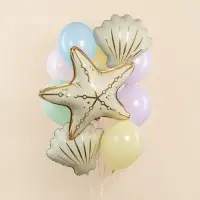 Воздушный шар фольгированный 21" &laquo;Морская ракушка&raquo;, кремовый сатин