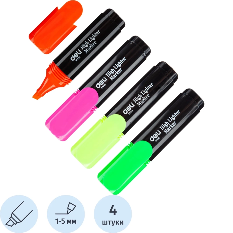 Набор текстовыделителей Deli Delight 1-5 мм 4 цвета E37232