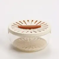 Контейнер - дуршлаг, 2 в 1, 17&times;18&times;8.5 см, пластик, бежевый