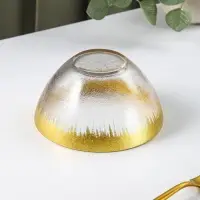 Салатник &laquo;Бурлеск&raquo;, 600 мл, d=15 см, стекло, прозрачный, золотистый