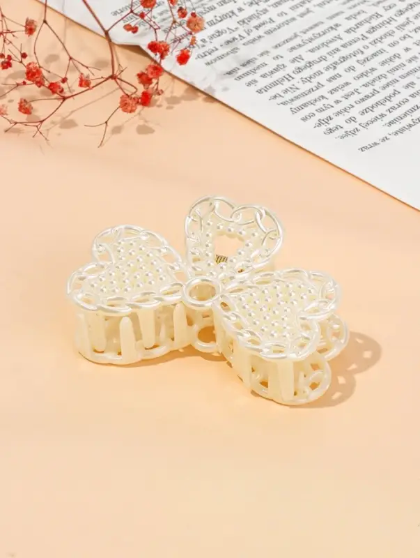 Крабик для волос &laquo;Синтия&raquo;, бантик, 9 см, белый