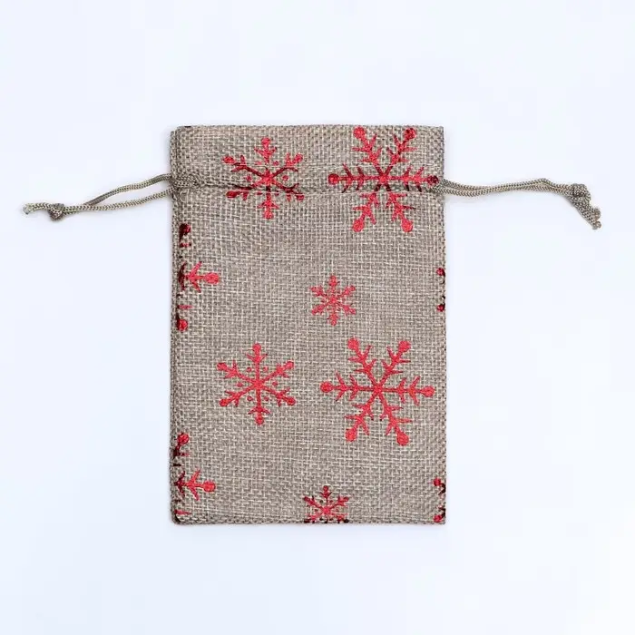 Мешочек подарочный из холщи «Снежинки», 10×14 см Мешочек подарочный из холщи «Снежинки», 10×14 см