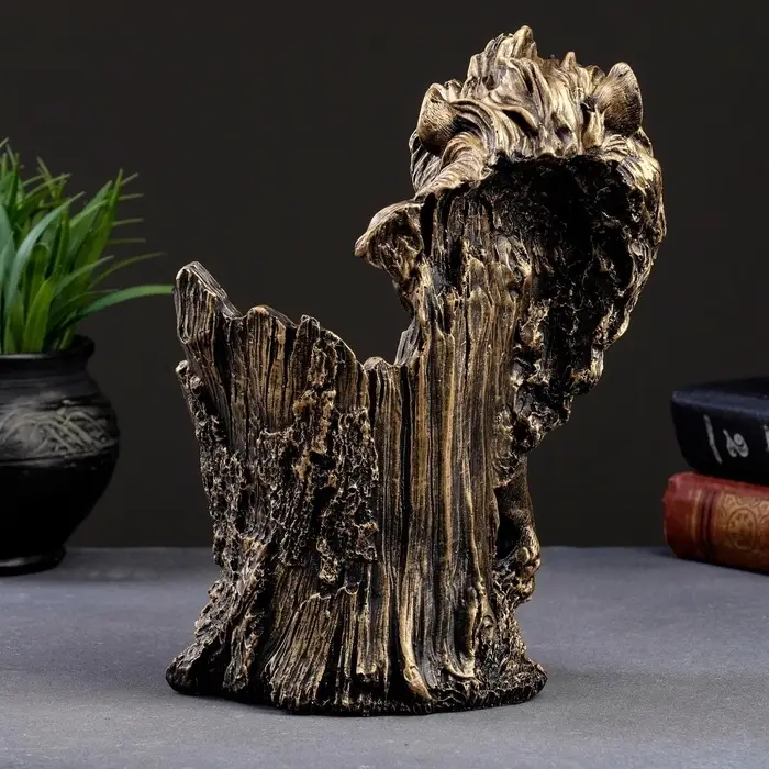 Подставка для бутылки &laquo;Лев&raquo;, под бронзу, 14&times;19&times;24 см