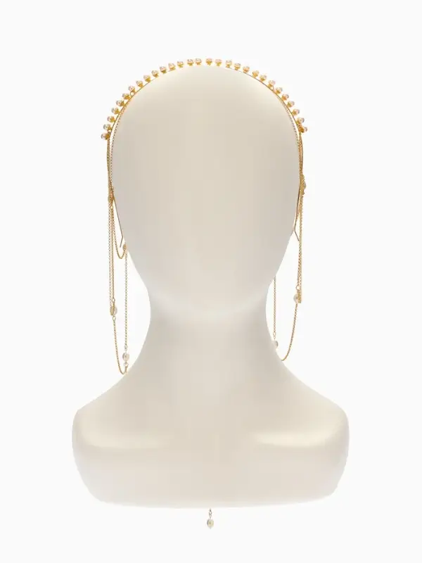 Украшение для волос  Украшение для волос "Паутина" 44см, цвет белый в золоте