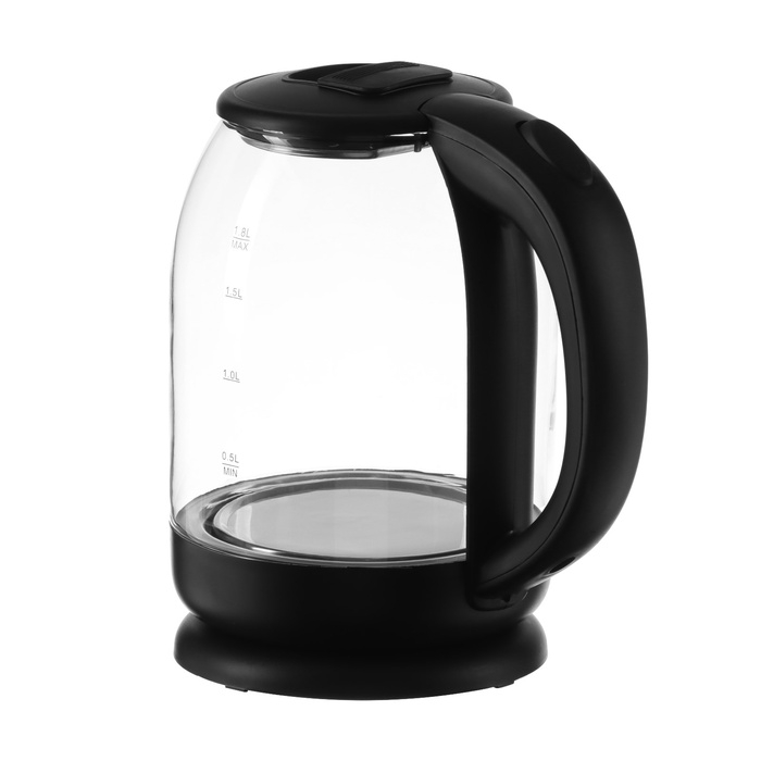 Чайник электрический Luazon LSK-1801, стекло, 1,8 л, 1500-1800 Вт, подсветка, черный Чайник электрический Luazon LSK-1801, стекло, 1,8 л, 1500-1800 Вт, подсветка, черный