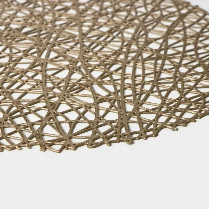 Салфетки сервировочные на стол Доляна &laquo;Паутинка&raquo;, d=38 см, 4 шт., золотые