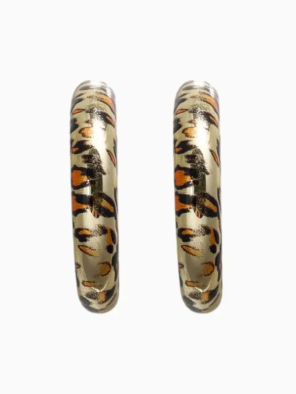 Серьги пластик &laquo;Леопард&raquo;, ракушка, цвет золото