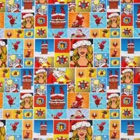 Бумага упаковочная глянцевая "Pop - art новогодний сюрприз", 70×100 см