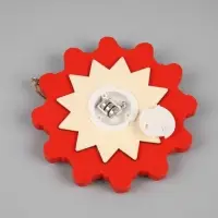 Ёлочная игрушка &laquo;Снежинка со снеговиком&raquo;, 10&times;10 см, 1 LED, от батареек, свечение тёплое белое