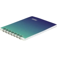 Блокнот А7 40л Attache Градиент Бирюза клетка, 65г, греб, УФ-лак