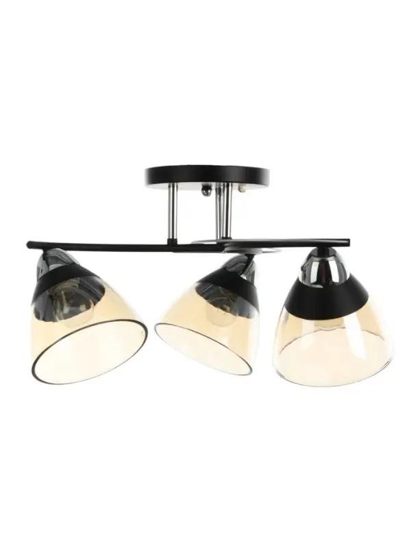 Люстра потолочная BayerLux &laquo;Ирида&raquo;, 3хЕ27, 40 Вт, черно-хромовый, 44&times;44&times;24 см